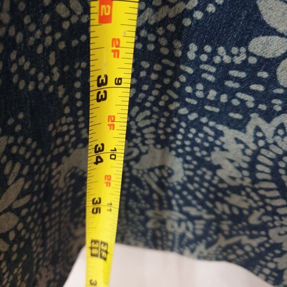 Free People Blue Floral Jeans Flare Style Fashion Women Casual Wear - Picture 5 of 8